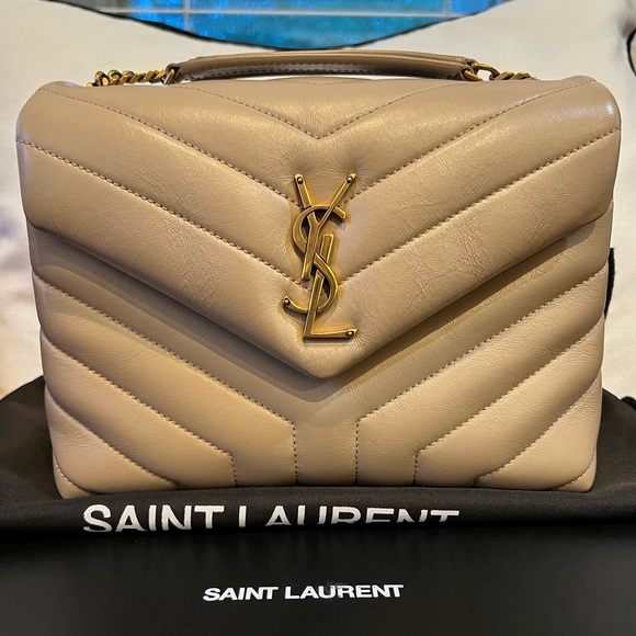 SOLD- Saint Laurent Small Loulou Dark Beige - Picture 3 of 15